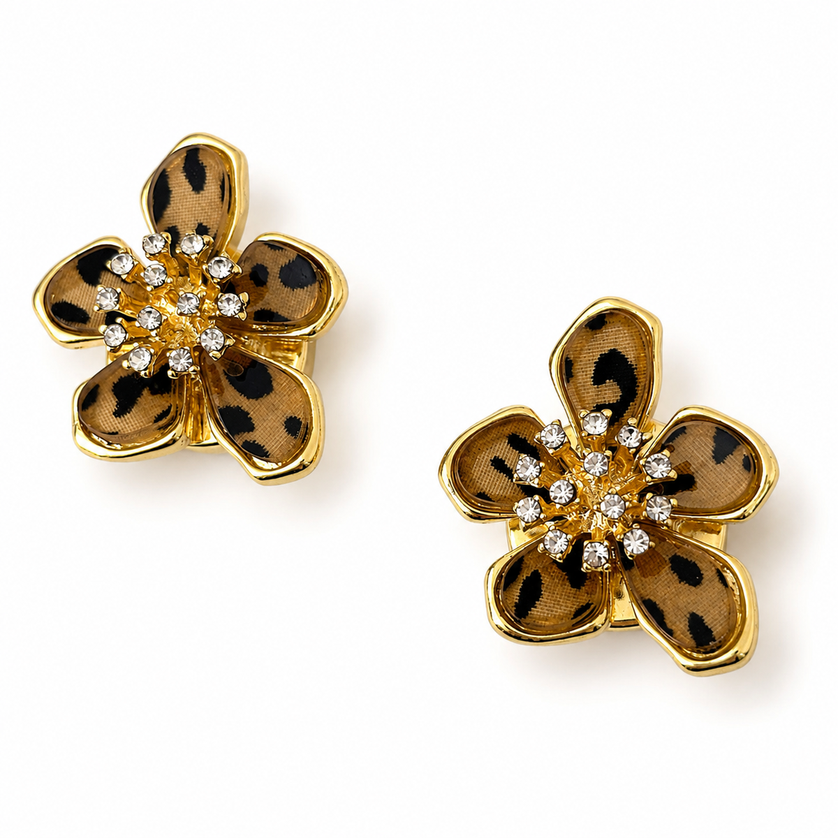 Leopard print flower button cover