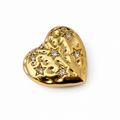 Heart shaped rhinestone button cover