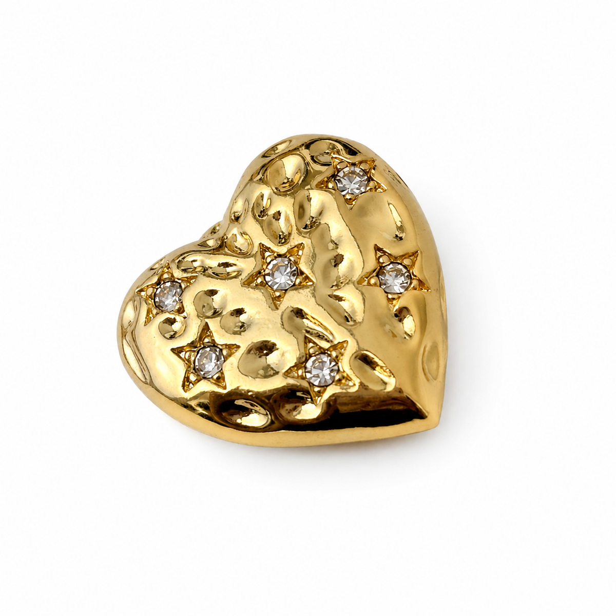 Heart shaped rhinestone button cover