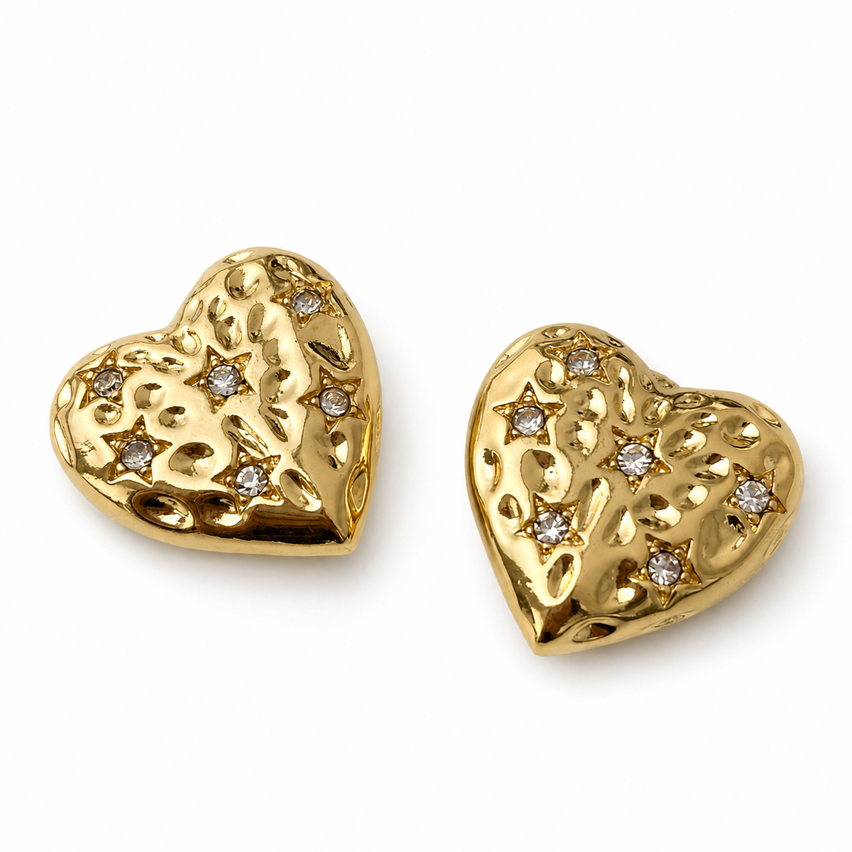 Heart shaped rhinestone button cover
