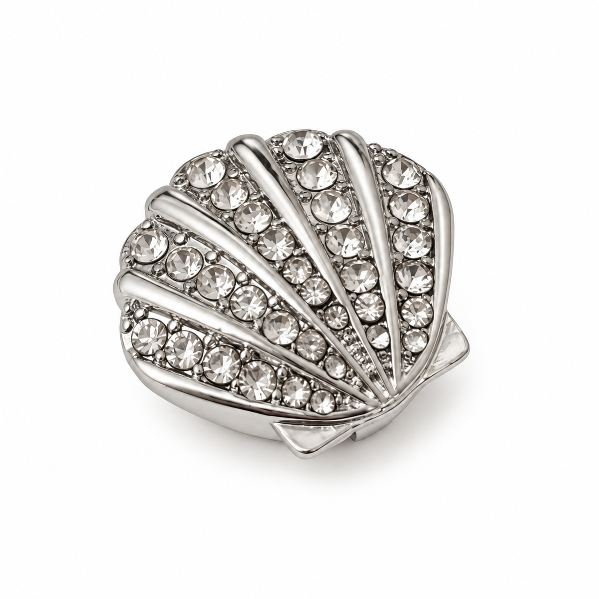 Silver shell starfish button cover