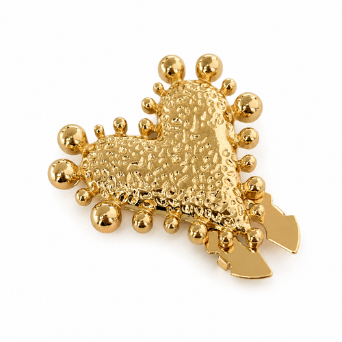 Golden heart-shaped button cover
